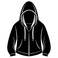 Wall Mural - hoodie black silhouette art illustration