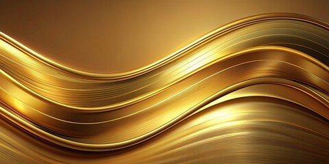 Canvas Print - Luxurious and elegant rendering of a gold metal background with abstract wave design, luxury, elegant, metal, gold, background,