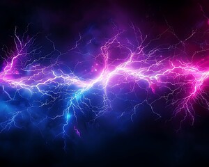 Abstract electric background with striking purple and blue lightning, captured in high-definition clarity.