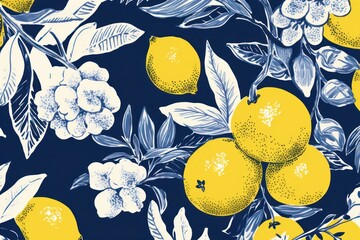 Canvas Print - Wallpaper background of tropical fruits backgrounds yellow lemon.