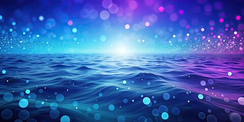 Sticker - Blue and purple ocean with numerous dots, water, ocean, sea, blue, purple, colorful, dots, pattern, abstract, background