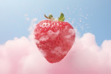 Sticker - Strawberry cloud plant fruit.