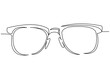 © nasharaga - continuous single drawn one line sunglasses hand-drawn picture silhouette. Line art. doodle