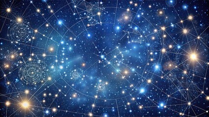 Detailed star chart with intricate constellations and celestial bodies , astronomy, stars, space, universe