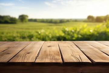 Poster - Solarcell farm table wood landscape.