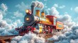 © Maxim Borbut - 3D animated cartoon of a smoke-emitting locomotive.