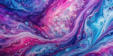 Abstract acrylic pour painting background in shades of purple, pink, and blue , art, acrylic, pour, painting, abstract, background