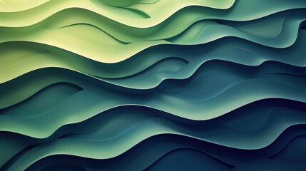 Poster - Abstract wavy pattern in shades of green and blue, creating a dynamic, flowing texture suitable for backgrounds or artistic designs.
