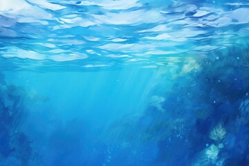 Wall Mural - Backgrounds underwater outdoors nature, digital paint illustration.