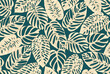 © andrei - Tropical seamless natural pattern of exotic leaves. Vector floral background