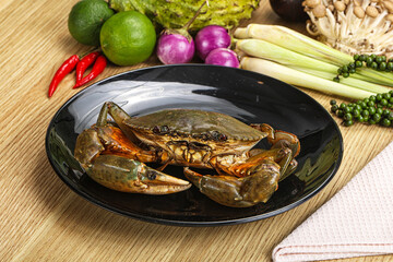 Delicous fresh raw uncooked crab