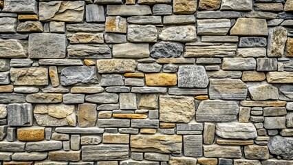 Sticker - Grey stone wall texture background with varying sizes of stones , stone, wall, texture, background, grey, siding