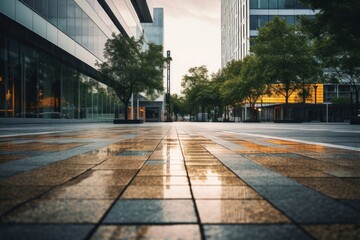 Poster - Empty pavement building architecture cityscape.