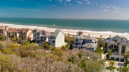 Sticker - Amazing aerial view of Amelia Island from drone, Florida - USA