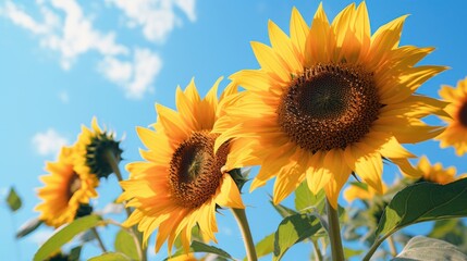 Wall Mural - Sunflowers wallpaper outdoors blossom nature.