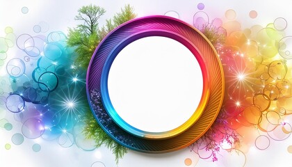 Wall Mural - colorful circle frame circle light frame on transparent background png file