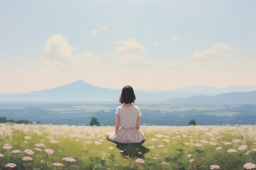 Wall Mural - Summer landscape outdoors sitting.