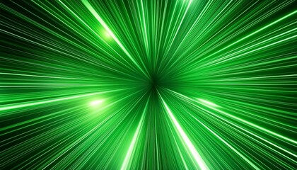 Canvas Print - abstract hyperspace of light speed and warp speed in green star trail