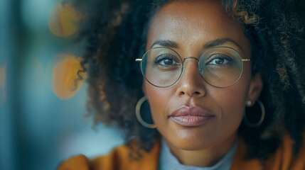 Poster - Confident middle-aged female executive management planning strategy
