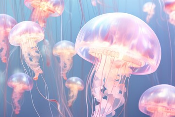 Sticker - 3d jellyfish holographic invertebrate transparent translucent.