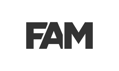Poster - FAM logo design template with strong and modern bold text. Initial based vector logotype featuring simple and minimal typography. Trendy company identity.