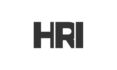 Poster - HRI logo design template with strong and modern bold text. Initial based vector logotype featuring simple and minimal typography. Trendy company identity.