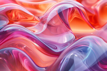 Poster - A vibrant and dynamic abstract composition with forms that seem to be in constant motion,