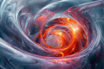 Poster - Dynamic abstract shapes that appear to be vibrating and moving, creating a sense of visual excitement,