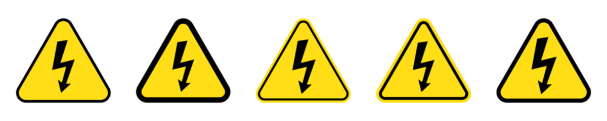 High voltage sign with lightning.