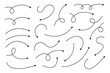 © Maksim - Collection of curved arrows. Set simple curved hand drawn arrows. Collection of pointers.