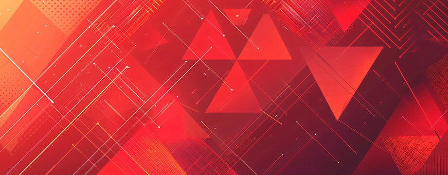 Red geometric background with red squares and shapes, vector illustration in the style of dark color palette, isometric perspective, high resolution, hyper quality,
