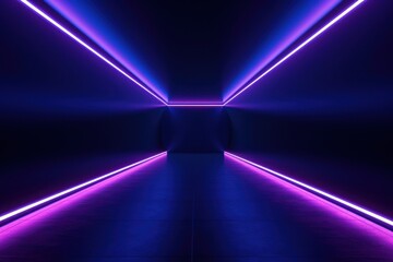 Canvas Print - Tunnel neon background backgrounds lighting purple.