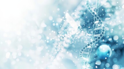 Poster - Colorful DNA helix with digital network on a vibrant background. Biotechnology and genetic research.