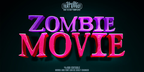 Poster - horror editable text effect, customizable zombie and monster 3d font style