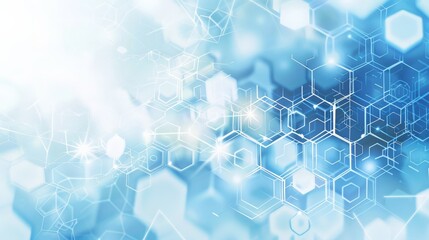 Poster - Modern medical background with hexagonal shapes and light blue color gradient. Symbolizes healthcare and technological advancements.