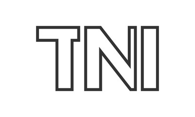 Poster - TNI logo design template with strong and modern bold text. Initial based vector logotype featuring simple and minimal typography. Trendy company identity.