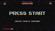 © Maderla - PRESS START INSERT A COIN TO CONTINUE .pixel art .8 bit game.retro game. for game assets in vector illustrations.Retro Futurism Sci-Fi Background. glowing neon grid.and stars from vintage arcade comp