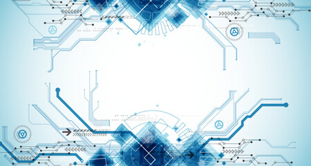 Wall Mural - CPU concept. Circuit board. Technology background. Hand drawn vector.