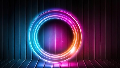 Wall Mural - colorful neon circle