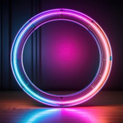 Wall Mural - colorful neon circle