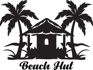 Wall Mural - Sea beach hut Illustration vector .