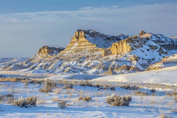 Wall Mural - Wyoming Badlands in Winter