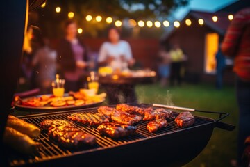 Poster - Barbecue grilling cooking party.