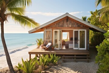 Wall Mural - Small beachfront bungalow architecture building outdoors.