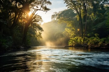 Canvas Print - Nature landscape sunlight outdoors.