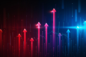 Poster - Abstract background with digital arrow up