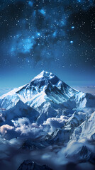 Wall Mural - Mountains at night