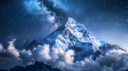 Wall Mural - Mountains at night