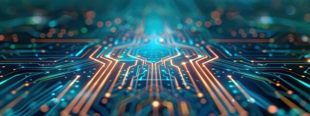 Poster - Metallic signal, holographic programmable systems, dark background, futuristic technology