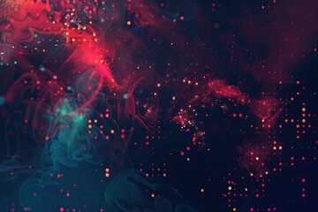 Poster - A close-up view of a red and blue background covered in dots, suitable for use as a design element or texture